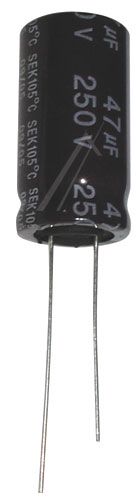 Elektrolīta kondensators 47uF 250V 105° 13X25mm RoHS 47/250V