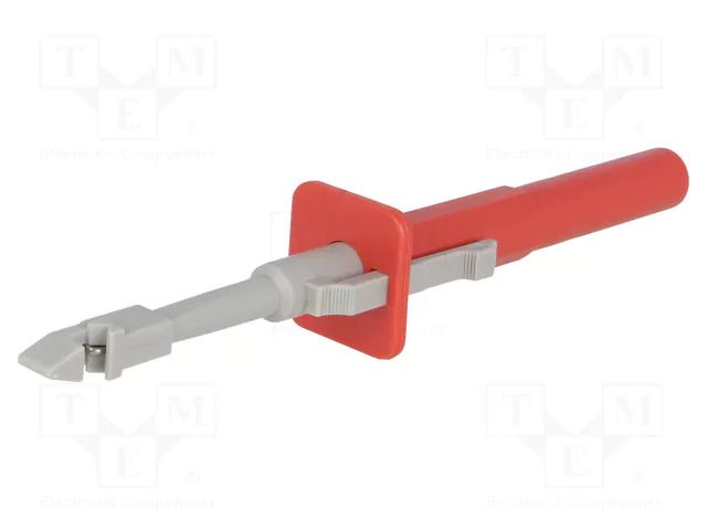 Clip-on probe; with puncturing point; 10A; red; 4mm; Ø: 4mm AXIOMET AX-CP-03-R