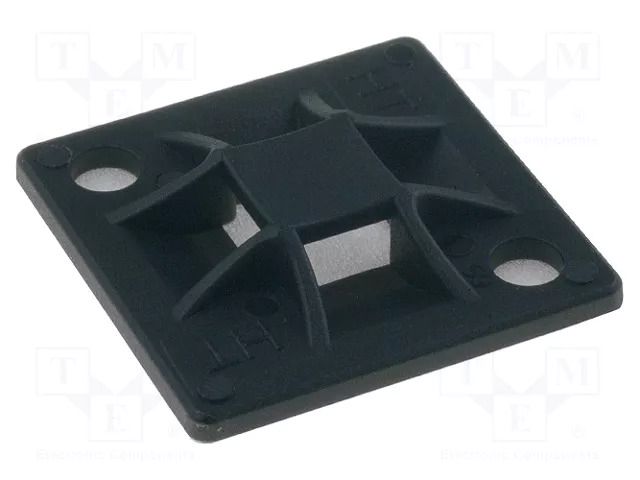 Holder; screw,self-adhesive; polyamide; black; Tie width: 4mm HELLERMANNTYTON QM20A-PA66-BK-C1