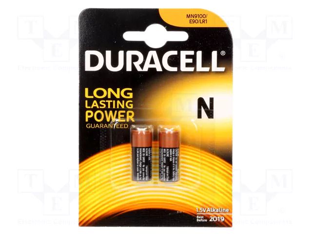 Battery: alkaline; N,R1; 1.5V; non-rechargeable; Ø11.7x29mm; 2pcs. DURACELL BAT-LR01/DR-B2