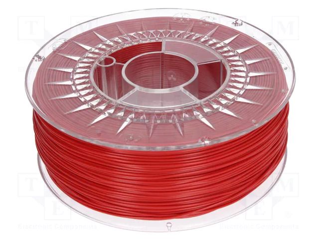 Filament: ABS+; Ø: 1.75mm; red; 230÷240°C; 1kg; Table temp: 90÷100°C DEVIL DESIGN DEV-ABS+1.75-RD