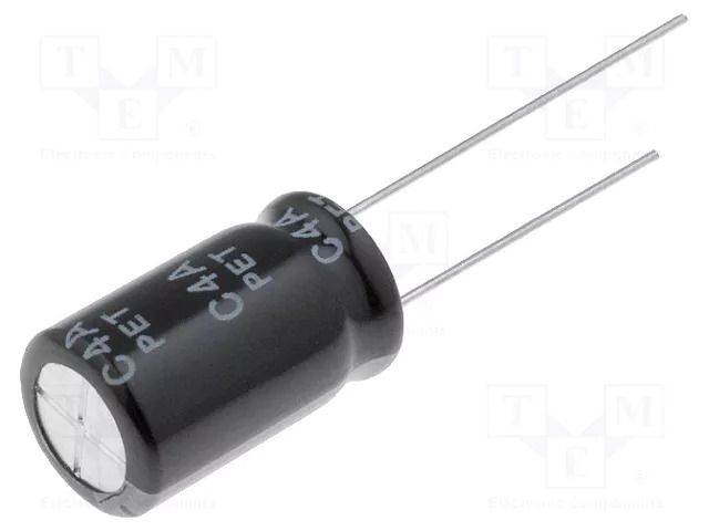 Capacitor: electrolytic; THT; 470uF; 35VDC; Ø10x16mm; Pitch: 5mm SAMWHA RD1V477M10016BB