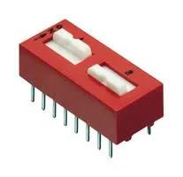 DIP SWITCH, 2CKT, SPST-NC, 0.15A/30V, TH 78B02ST