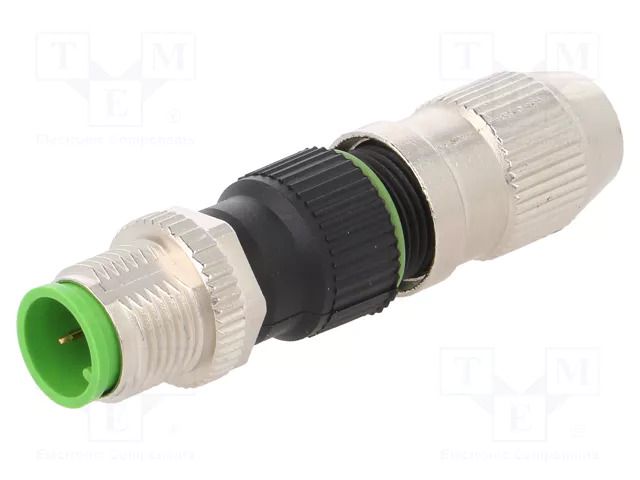 Connector: M12; plug; PIN: 4; male; straight; IP67; IDC; for cable MURRELEKTRONIK 7000-12481-0000000