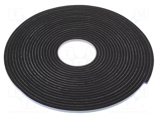 Tape: sealing; W: 6mm; L: 12m; Thk: 6mm; black; acrylic; PVC foam; 170% SCAPA SCAPA-3209-6