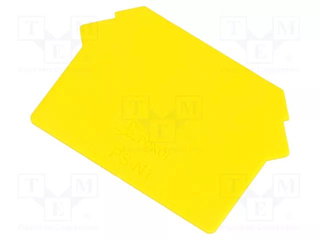 End plate; yellow; polyamide; 1mm POKÓJ PS-N1-YE