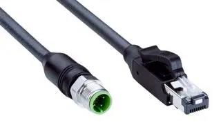 ENET/FIELDBUS CBL, 4P/8P, M12-RJ45 PLUG YM2D24-100PN4MRJA4