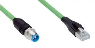 ENET/FIELDBUS CBL, 8P, M12-RJ45 PLUG, 5M YM2X18-050EG1MRJA8