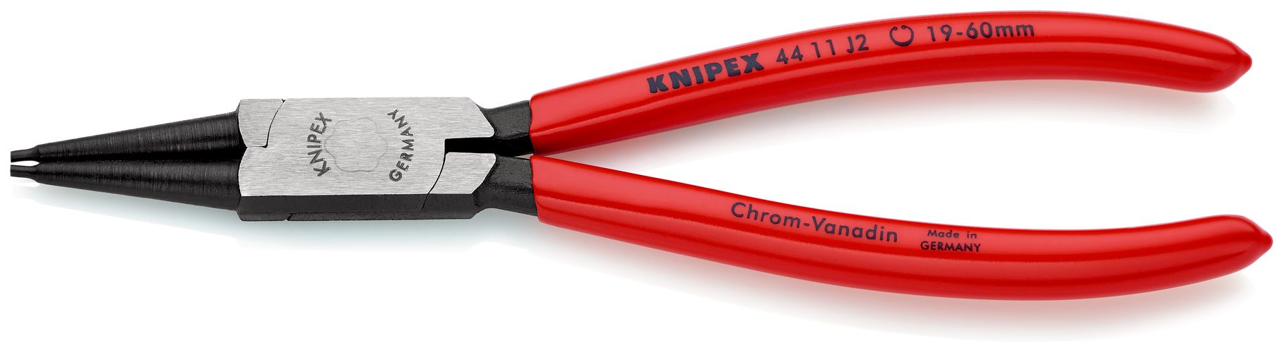 KNIPEX 44 11 J2 Circlip Pliers for internal circlips in bore holes with plastic coating black atramentized 180 mm 44 11 J2 4003773022879