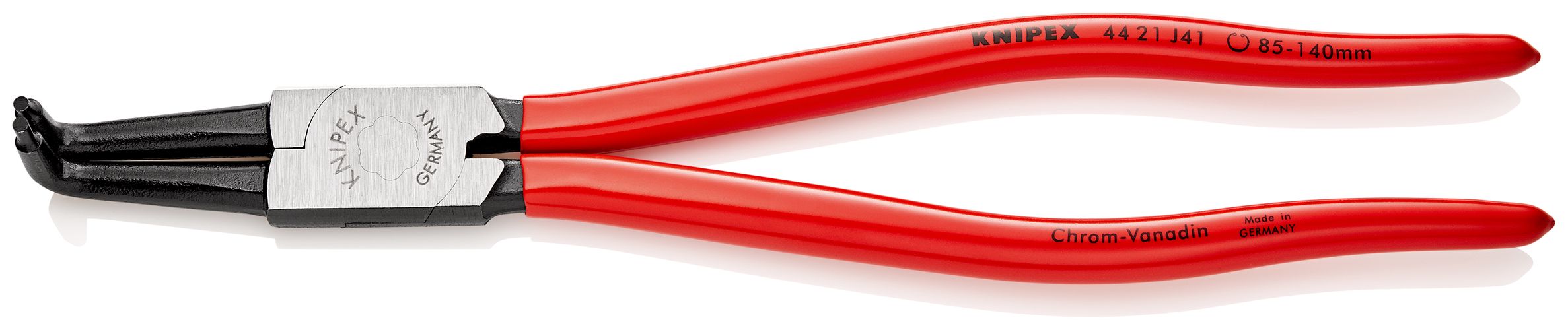 KNIPEX 44 21 J41 Circlip Pliers for internal circlips in bore holes with plastic coating black atramentized 300 mm 44 21 J41 4003773043683