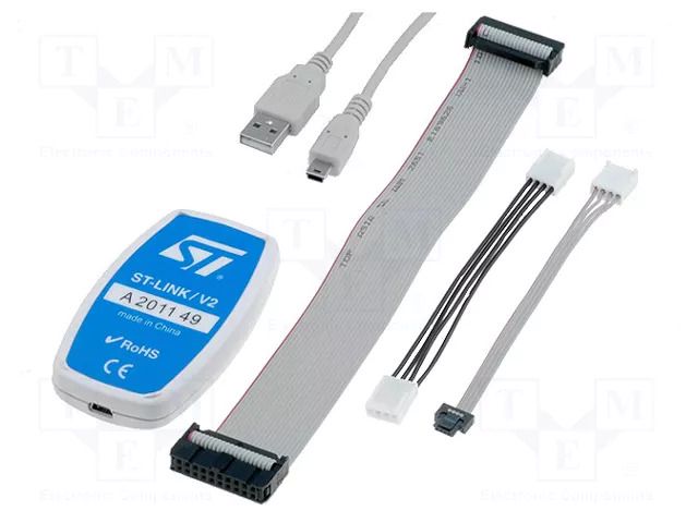 Programmer: microcontrollers; STM32,STM8; USB; JTAG,USB STMicroelectronics ST-LINK/V2
