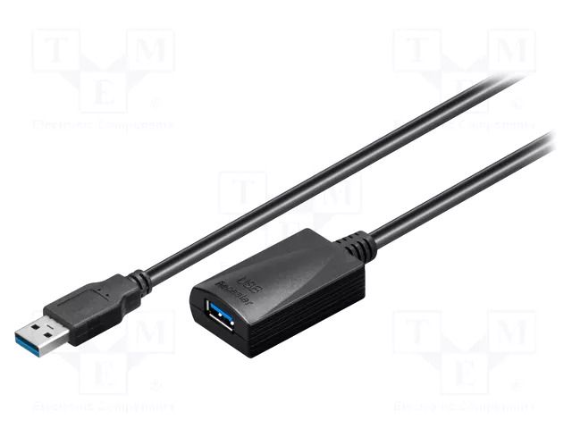Cable; USB 3.0; USB A socket,USB A plug; 5m; black; PVC; 5Gbps GOOBAY A-USB3.0-EXTENDER