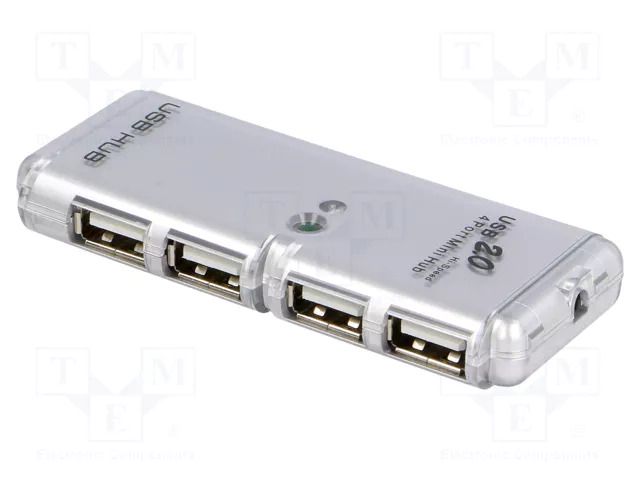 Hub USB; USB A socket x4,USB A plug; USB 2.0; PnP; white; 480Mbps GOOBAY HUB01