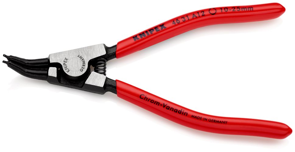 KNIPEX 46 31 A12 Circlip Pliers for external circlips on shafts 45° angled with plastic coating black atramentized 130 mm 46 31 A12 4003773067009