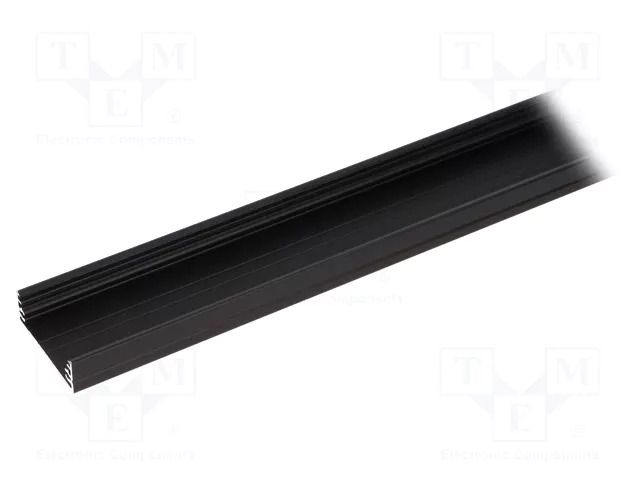 Profiles for LED modules; black; L: 2m; WIDE24; aluminium; surface TOPMET TOP-WIDE24/BK-2M