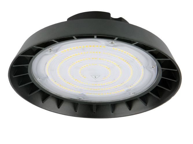 PHANTOM UFO 230V AC, 150W, 180lm/W, 4000K, 27000lm, 1-10V, IP65, IK08, melns, LED līnija PRIME 479389 5907777479389