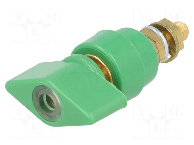 Laboratory clamp; green; 1kVDC; 63A; brass; polycarbonate; 58mm SCHÜTZINGER POL631-GN