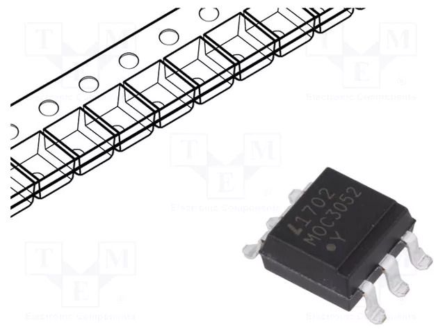 Optotriac; 5kV; Uout: 600V; without zero voltage crossing driver LITEON MOC3052S-TA1