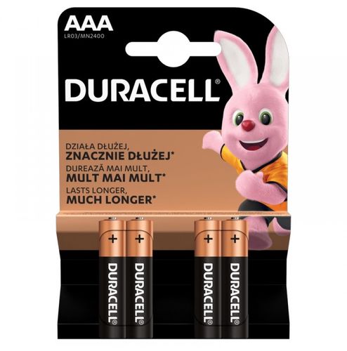 Sārma baterija R3 (AAA) 1.5V Duracell (4 gab.iepakojums) R3A/DUR-BL4 5000394077164; 5000394127326