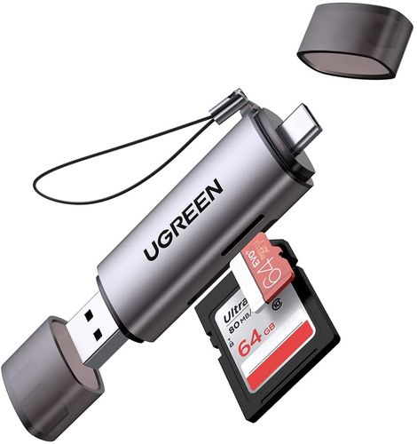 Karšu lasītājs SD, microSD USB 3.0/USB-C OTG UGREEN/50706 6957303857067