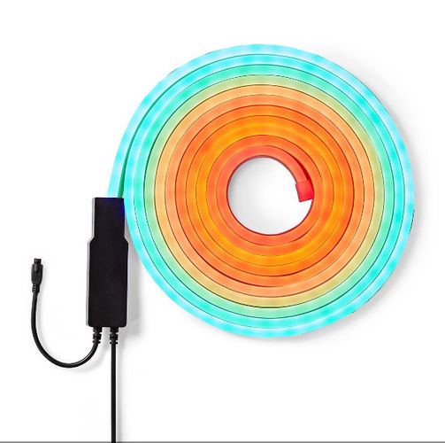 Viedās led lentes komplekts, IR pults un savienojams ar Wi-Fi,  24V, 32W, 5m, 192lm/m, RGB, mitrumizturīgs IP65, Nedis Smart Life WIFILN51CRGB 5412810335084