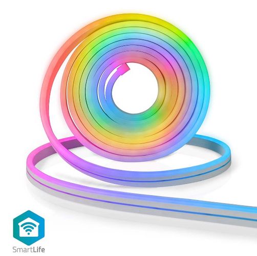 Viedās led lentes komplekts, IR pults un savienojams ar Wi-Fi,  24V, 32W, 5m, 192lm/m, RGB, mitrumizturīgs IP65, Nedis Smart Life WIFILN51CRGB 5412810335084