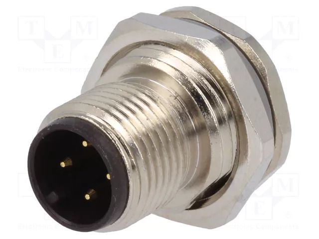 Connector: M12; socket; PIN: 4; male; 250V; straight; IP67; soldering TE Connectivity T4130012041-000