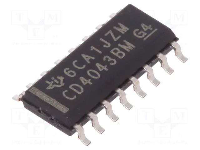 IC: digital; RS latch; Ch: 4; CMOS; SMD; SO16; CD4000 TEXAS INSTRUMENTS CD4043BD