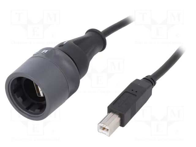 Cable; USB 2.0; USB A plug,USB B plug; 3m; IP66,IP68,IP69K; 1A BULGIN PXP6040/A/3M00