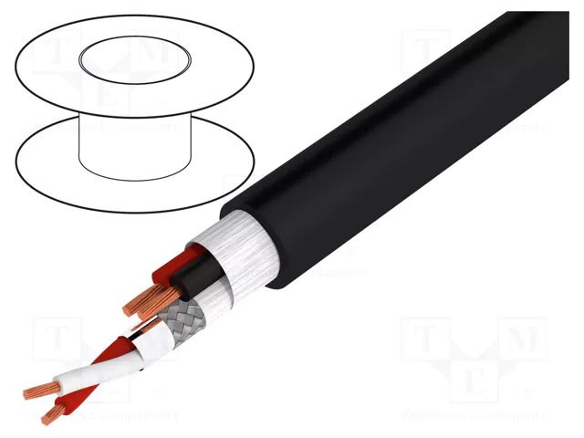 Wire: DMX; HELULIGHT®; 1x2x0.24mm2,2x1mm2; stranded; 110Ω; Core: Cu HELUKABEL LIGHT.DMX-400081