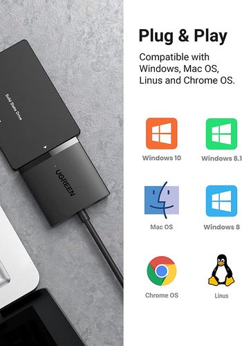 Adapteris no USB 3.0 uz SATA 2,5"/3,5" HDD, SSD UGREEN/60561 6957303865611