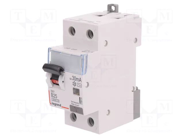 RCBO breaker; Inom: 25A; Ires: 30mA; Max surge current: 250A; IP20 LEGRAND 410923