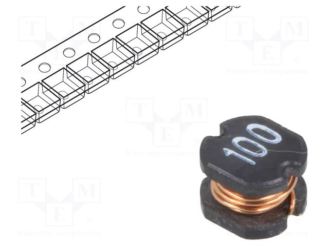 Inductor: wire; SMD; 10uH; 182mΩ; ±20%; 4x4.5x3.2mm; 1.15A TRACO POWER TCK-111