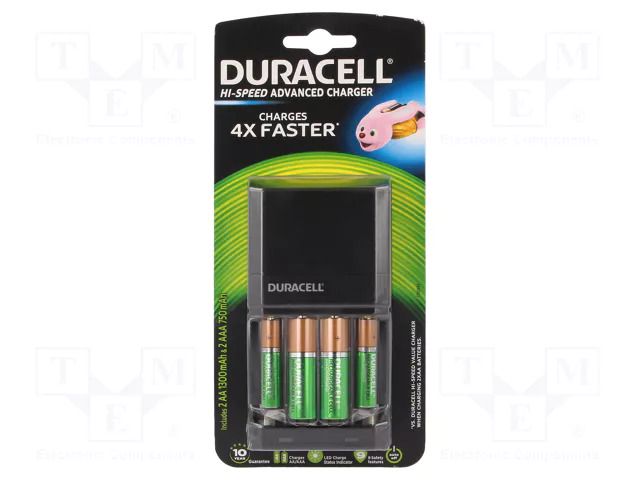 Charger: microprocessor-based; Ni-MH; Size: AA,AAA,R03,R6 DURACELL CEF27