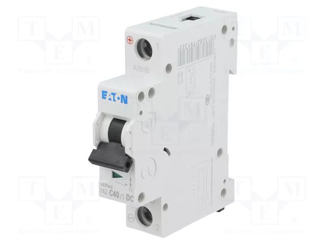 Circuit breaker; 250VDC; Inom: 40A; Poles: 1; Charact: C; 10kA; IP20 EATON ELECTRIC FAZ-C40/1-DC