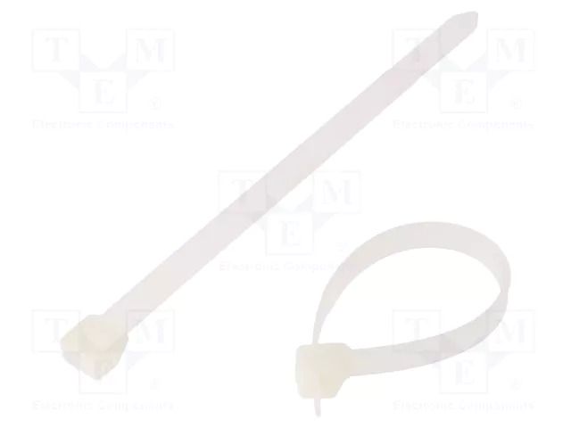 Cable tie; L: 150mm; W: 7.6mm; natural; polyamide; 533N; -40÷85°C AKS ZIELONKA CT-150-7.6/WH