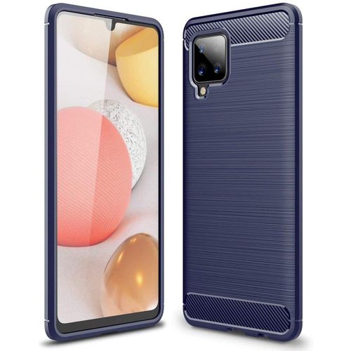 Carbon Case Flexible Cover TPU Case for Samsung Galaxy A42 5G blue, Hurtel 9111201916104 9111201916104