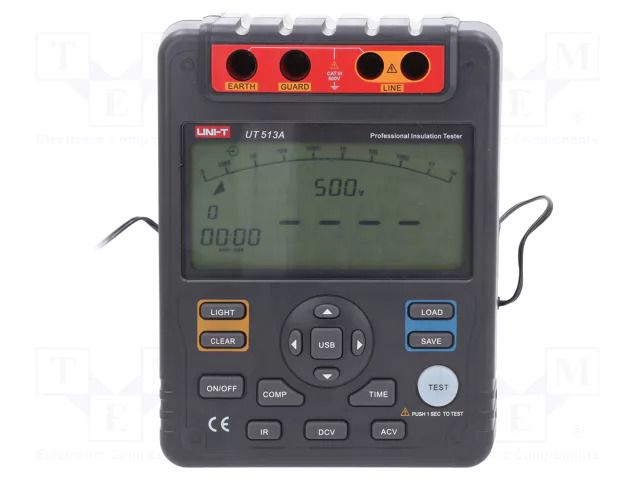 Meter: insulation resistance; LCD; (9999); Bargraph: 30segm. UNI-T UT513A