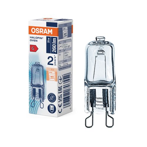 Cepeškrāsns halogēna lampa G9 25W 230V līdz +300°C W4-44059/OSR 4008321703552; 4099854491795