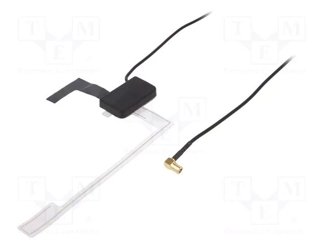 Antenna; automotive; 8dBi; DAB; 50Ω; black; 5VDC,12VDC; RG174 PER.PIC. A00030