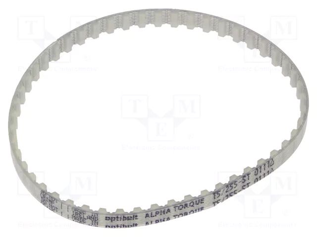 Timing belt; T5; W: 6mm; H: 2.2mm; Lw: 255mm; Tooth height: 1.2mm OPTIBELT T5-255-6-77ZA