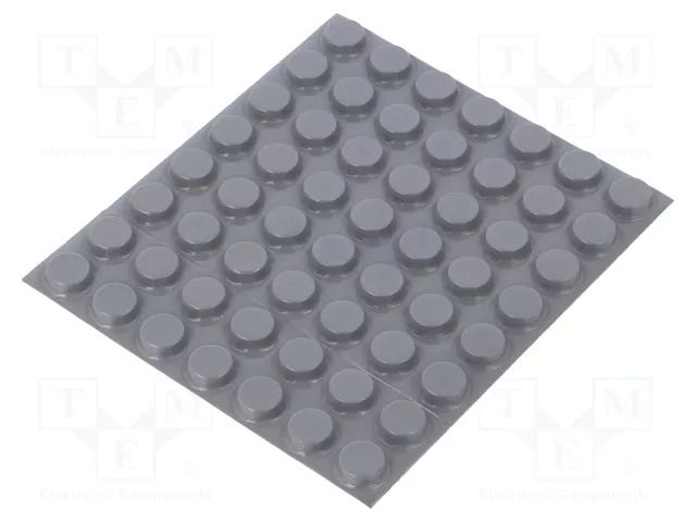 Self-adhesive foot; H: 3.6mm; grey; polyurethane; Dim: Ø12.7mm 3M SJ5012/GY