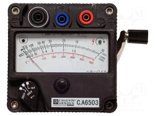 Meter: insulation resistance; analogue; 250V,500V,1kV; IP54 CHAUVIN ARNOUX CA-6503