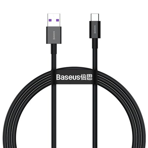 Baseus Superior USB - USB Typ C fast charging data cable 66 W (11 V / 6 A) Huawei SuperCharge SCP 1 m black (CATYS-01), Baseus 6953156205499 6953156205499