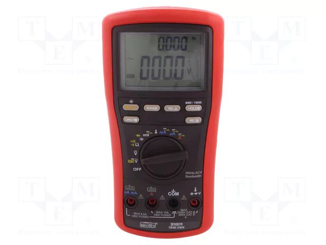 Digital multimeter; LCD; (6000); Bargraph: 61segm.40x/s; True RMS BRYMEN BM839