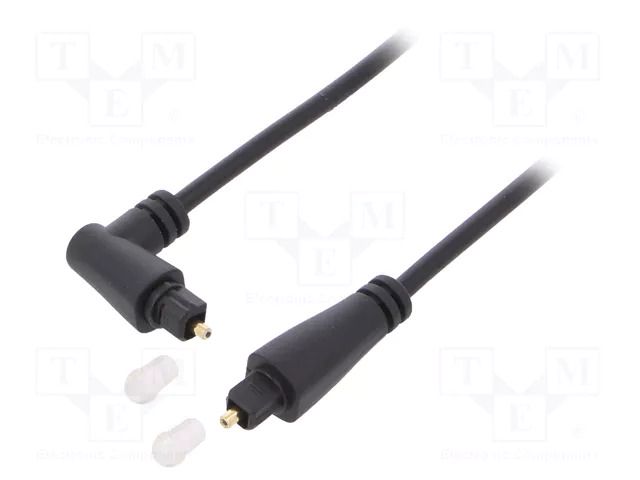 Cable; Toslink plug,Toslink plug angled; 2m; black; Øout: 4mm GOOBAY TOS-X90-2.0