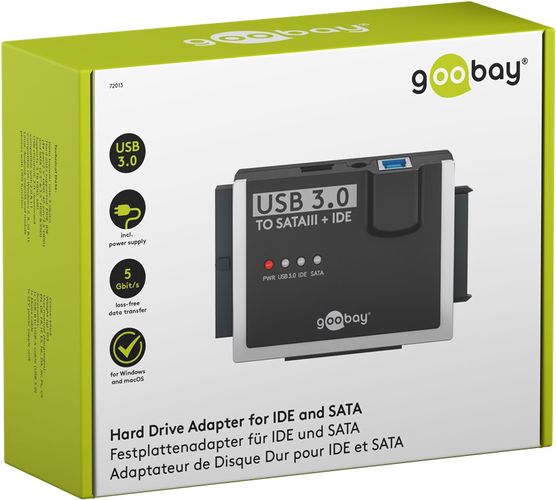 USB 3.0 adapteris IDE un SATA 2,5/3,5/3,5" cietajiem diskiem 72013 4040849720130