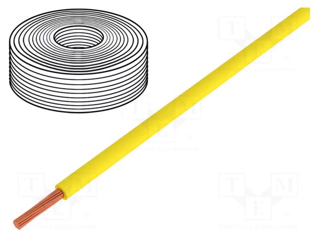 Wire; H07V-K; stranded; Cu; 1.5mm2; PVC; yellow; 450V,750V; Class: 5 ELTRIM H07V-K-150-YL