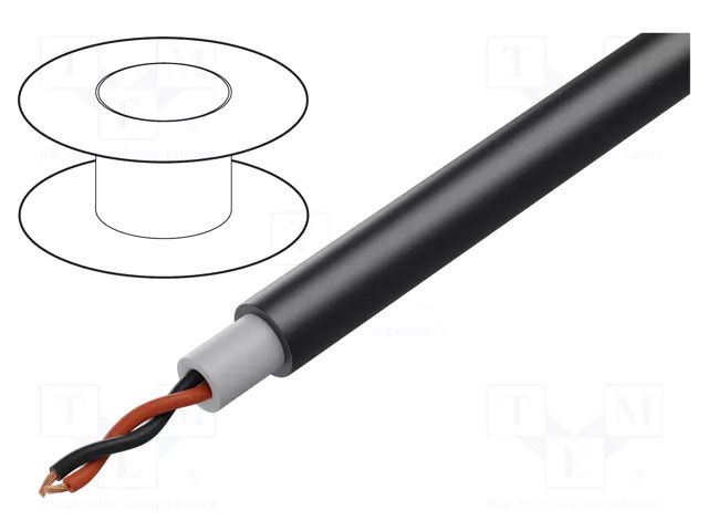 Wire: loudspeaker cable; 2x2.5mm2; stranded; OFC; black; double TASKER TAS-C276-BK
