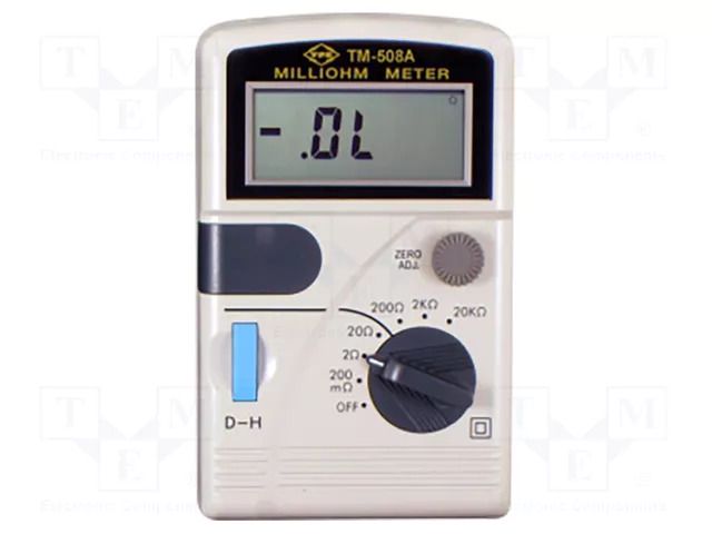 Milli-ohm meter; LCD; 3,5 digit (2000); ±(0.3%+4digit) TENMARS TM-508A